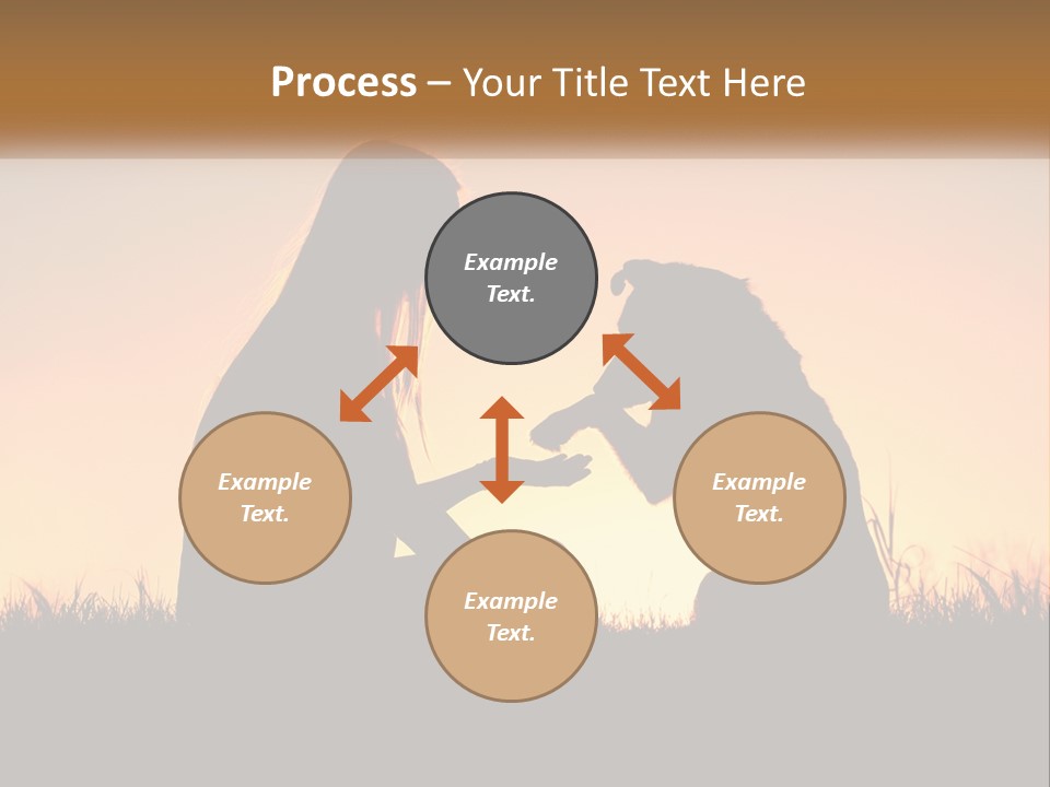 A Woman Sitting Next To A Dog On Top Of A Field PowerPoint Template