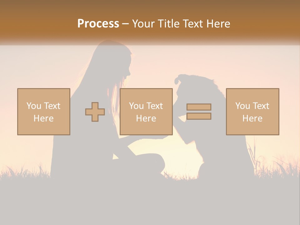 A Woman Sitting Next To A Dog On Top Of A Field PowerPoint Template
