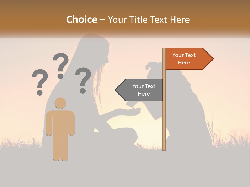 A Woman Sitting Next To A Dog On Top Of A Field PowerPoint Template