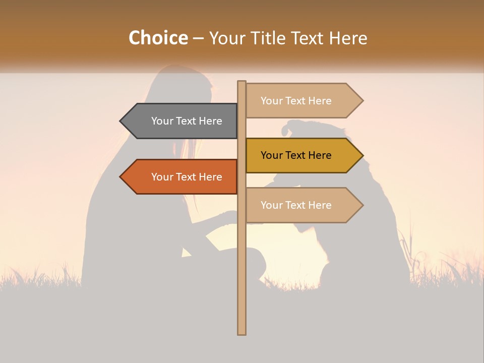 A Woman Sitting Next To A Dog On Top Of A Field PowerPoint Template