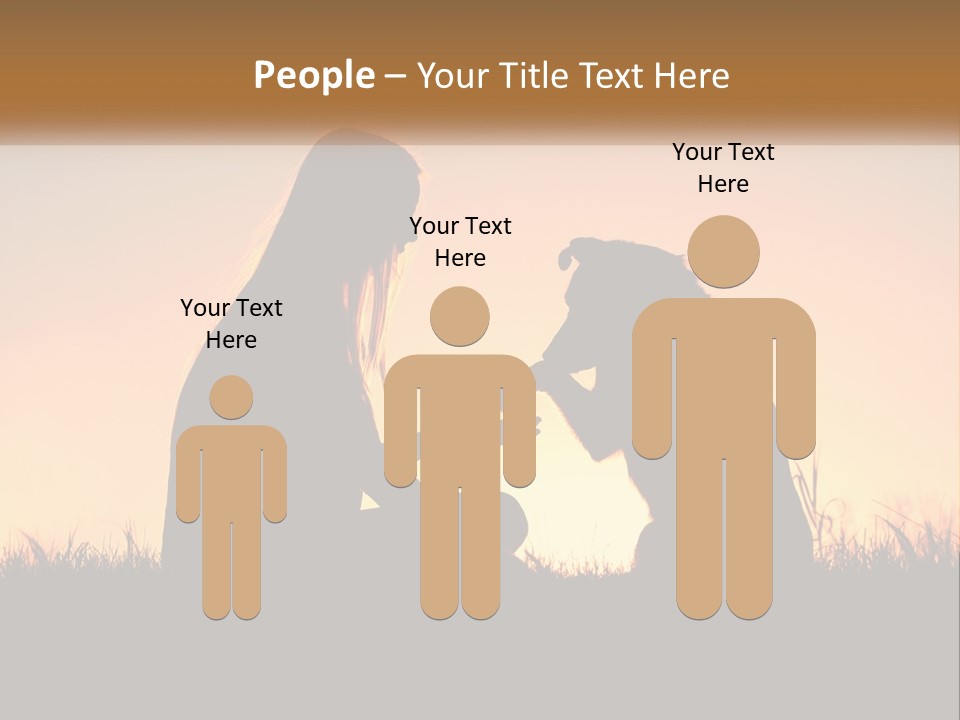 A Woman Sitting Next To A Dog On Top Of A Field PowerPoint Template