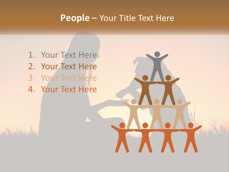 A Woman Sitting Next To A Dog On Top Of A Field PowerPoint Template