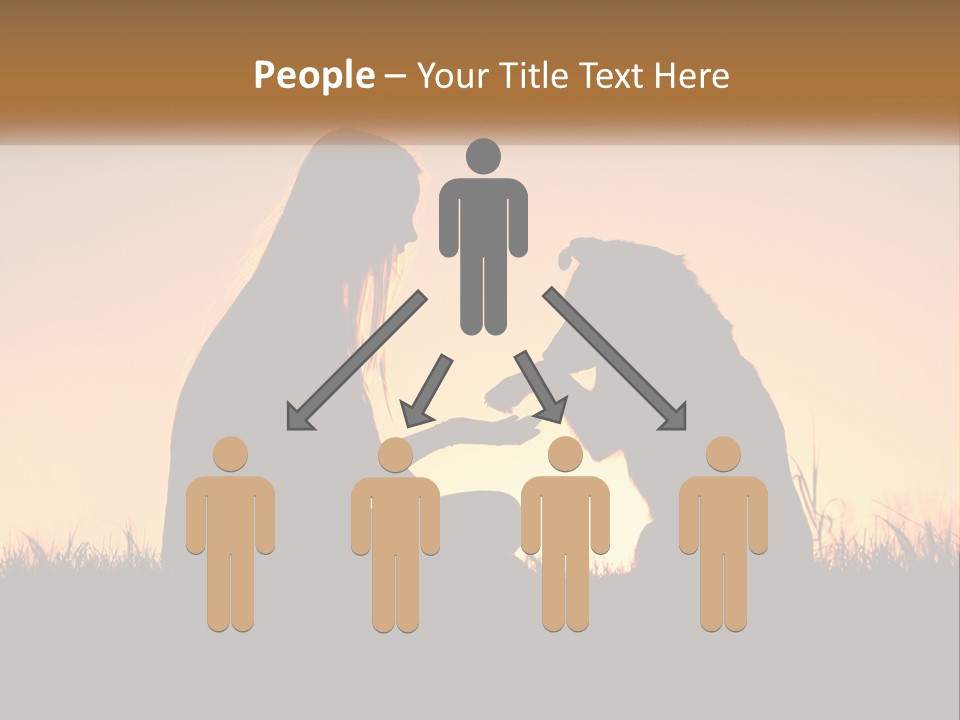 A Woman Sitting Next To A Dog On Top Of A Field PowerPoint Template