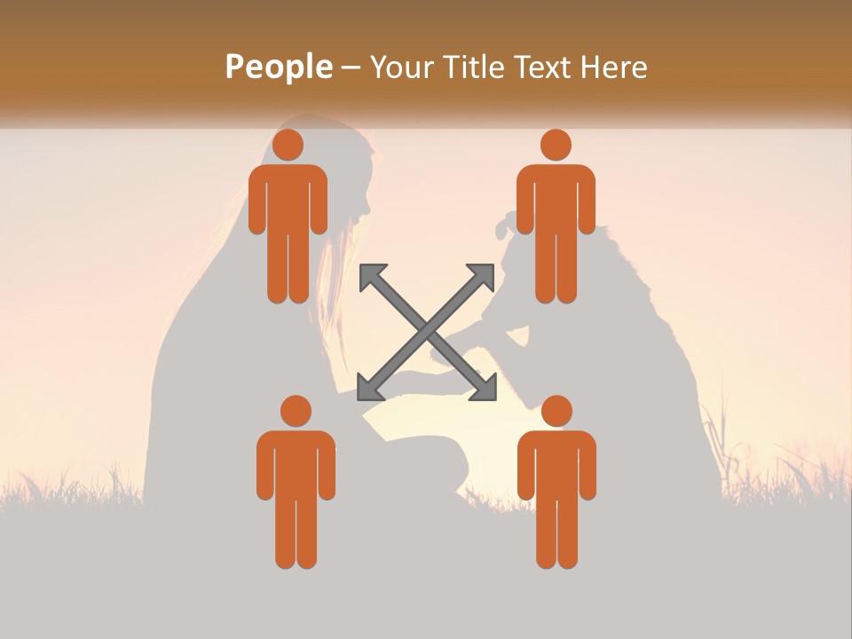 A Woman Sitting Next To A Dog On Top Of A Field PowerPoint Template