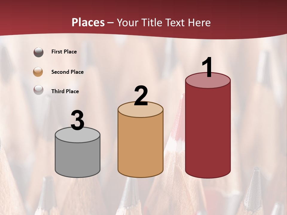 A Group Of Pencils With A Red Background PowerPoint Template
