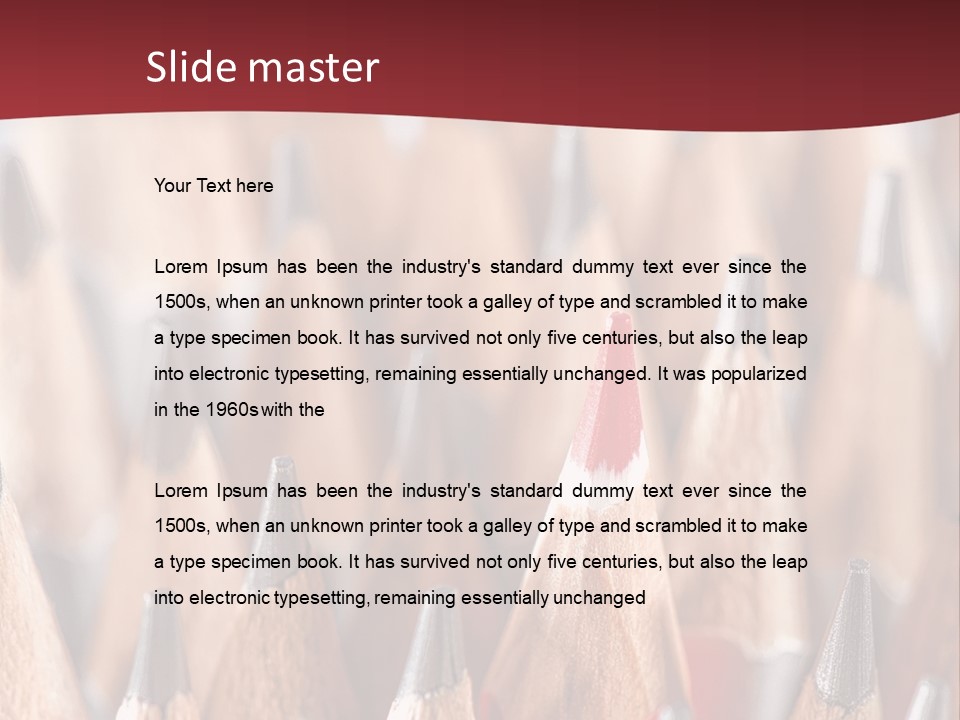 A Group Of Pencils With A Red Background PowerPoint Template