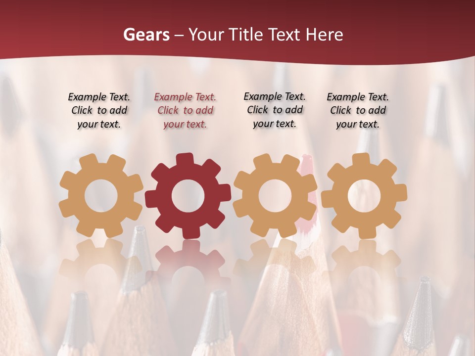 A Group Of Pencils With A Red Background PowerPoint Template