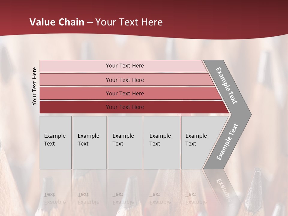 A Group Of Pencils With A Red Background PowerPoint Template
