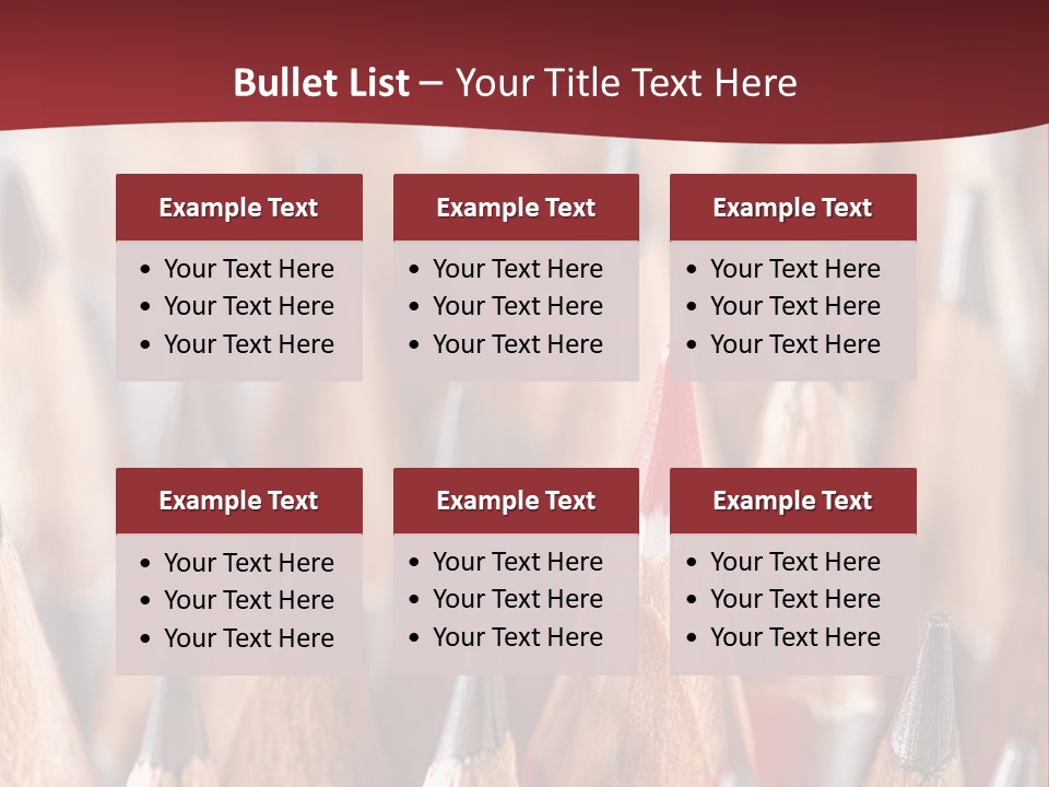 A Group Of Pencils With A Red Background PowerPoint Template