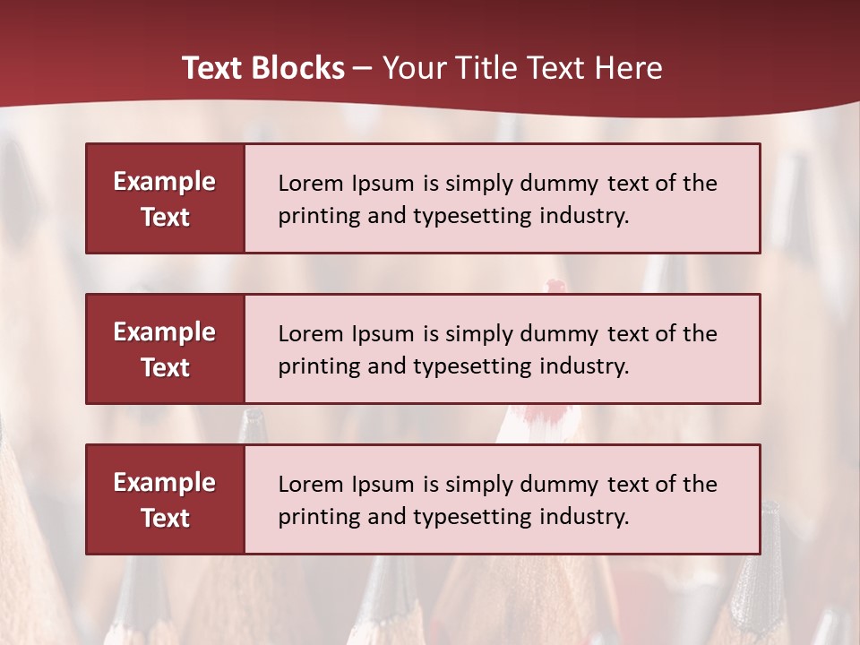 A Group Of Pencils With A Red Background PowerPoint Template