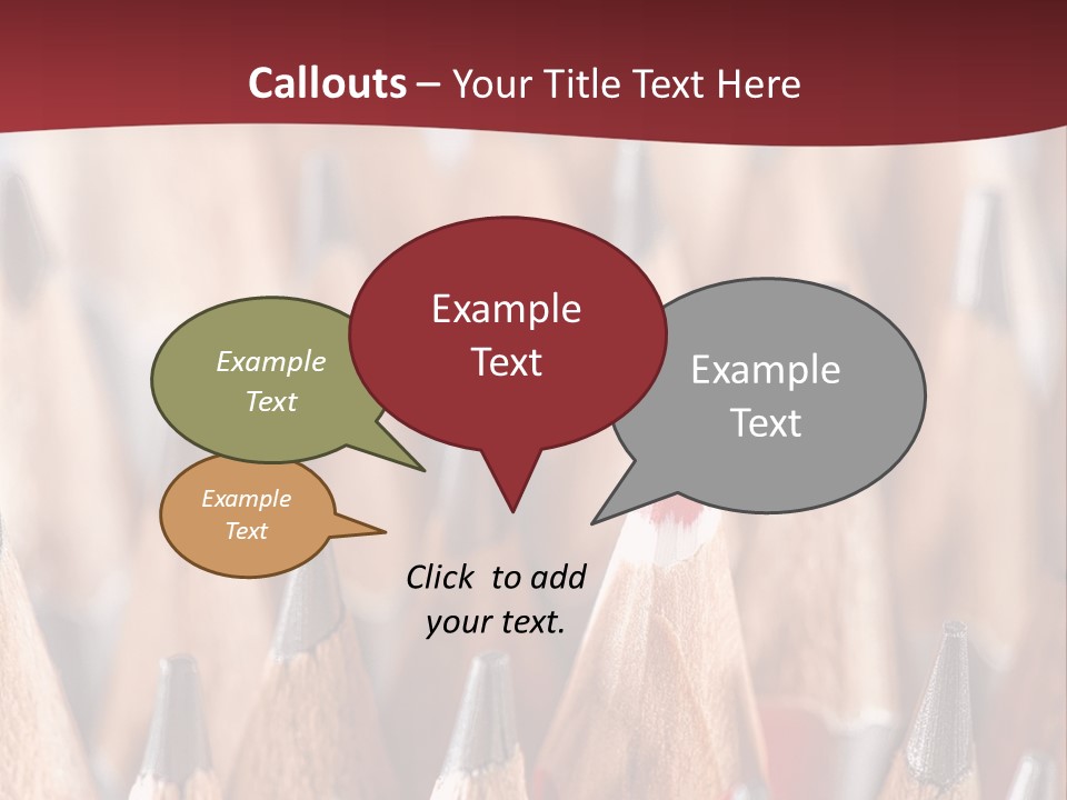 A Group Of Pencils With A Red Background PowerPoint Template