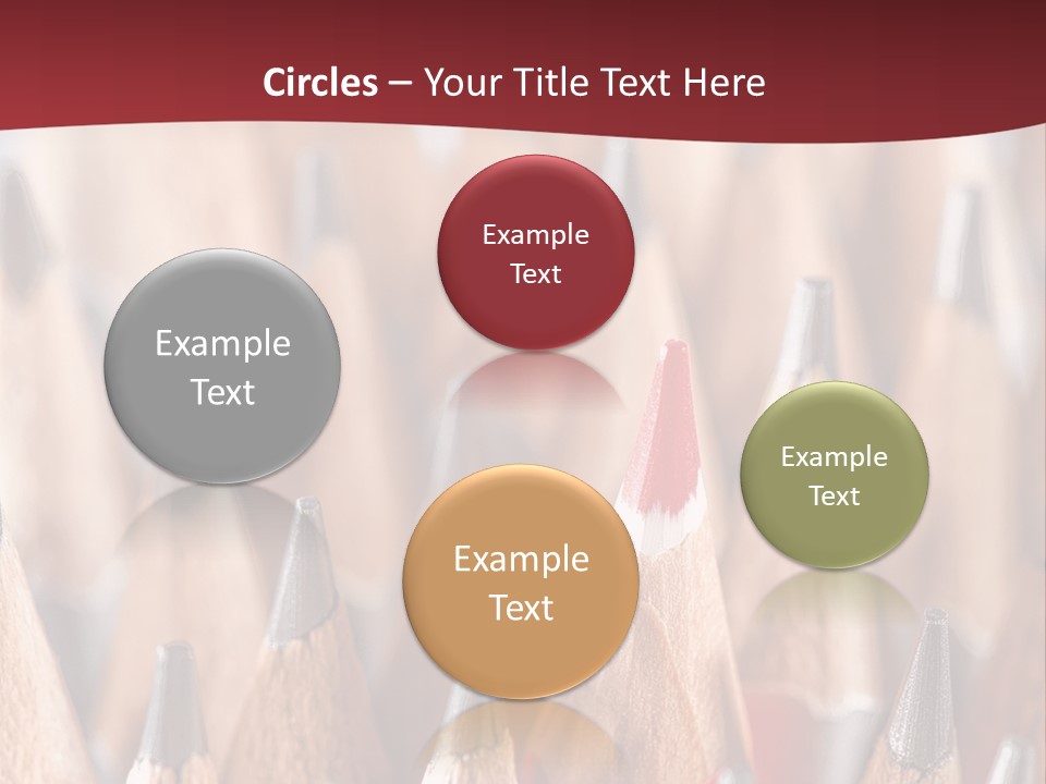 A Group Of Pencils With A Red Background PowerPoint Template