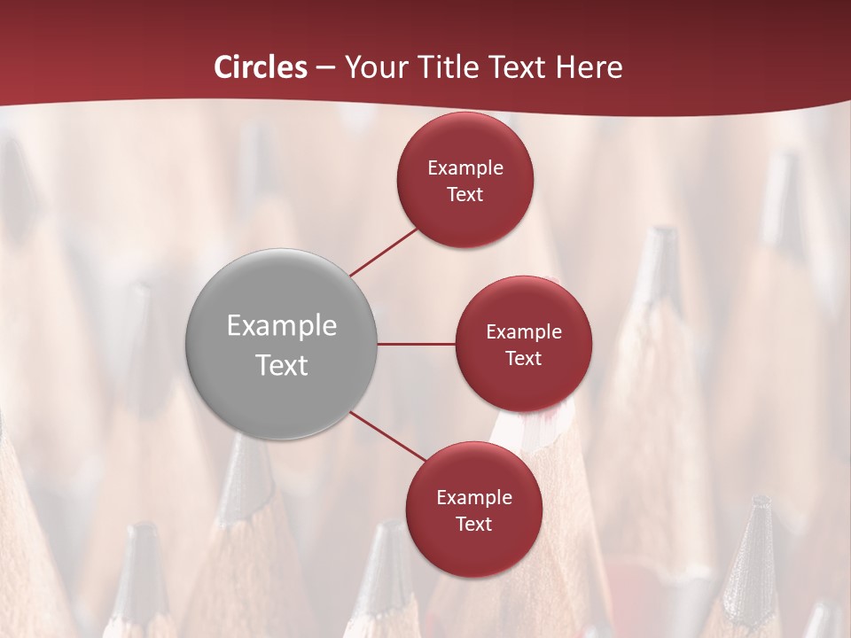 A Group Of Pencils With A Red Background PowerPoint Template