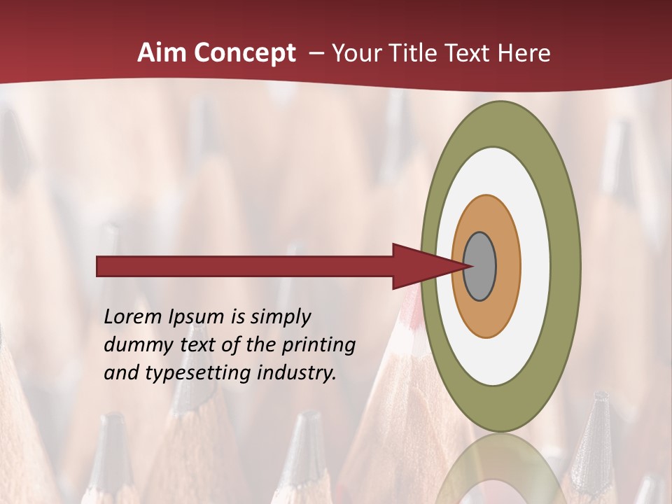 A Group Of Pencils With A Red Background PowerPoint Template