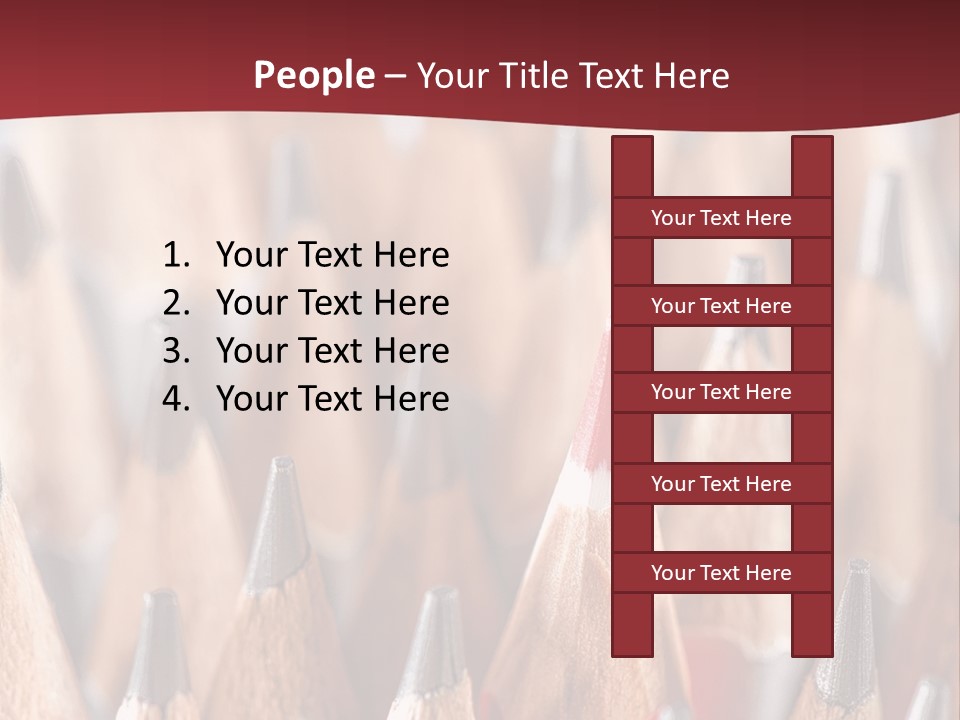 A Group Of Pencils With A Red Background PowerPoint Template