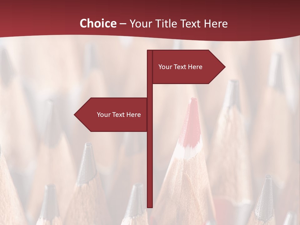 A Group Of Pencils With A Red Background PowerPoint Template