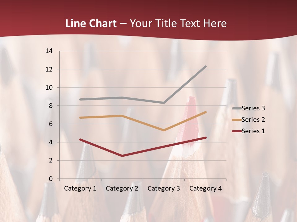 A Group Of Pencils With A Red Background PowerPoint Template