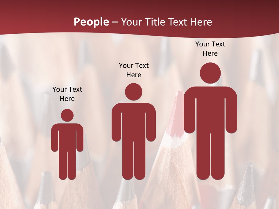 A Group Of Pencils With A Red Background PowerPoint Template