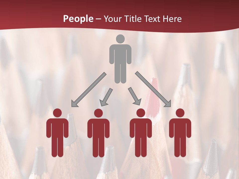 A Group Of Pencils With A Red Background PowerPoint Template