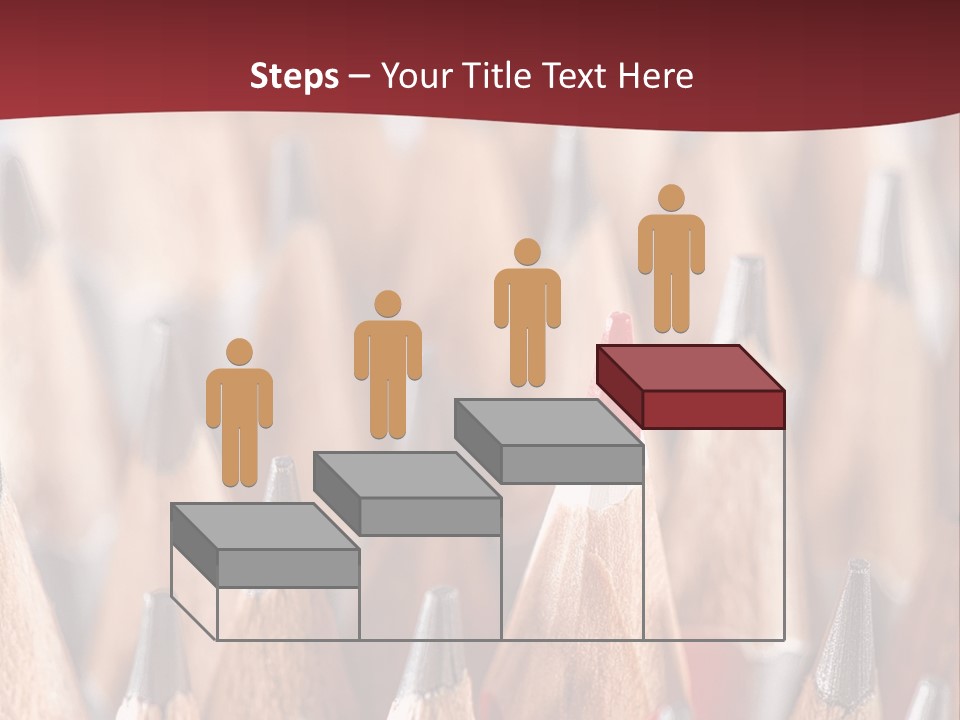 A Group Of Pencils With A Red Background PowerPoint Template