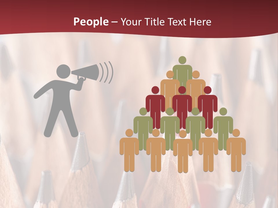 A Group Of Pencils With A Red Background PowerPoint Template