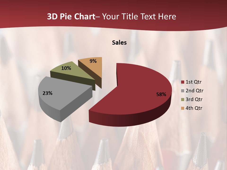 A Group Of Pencils With A Red Background PowerPoint Template
