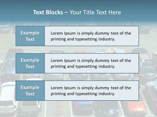 A Parking Lot Filled With Lots Of Parked Cars PowerPoint Template