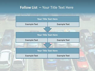 A Parking Lot Filled With Lots Of Parked Cars PowerPoint Template
