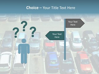 A Parking Lot Filled With Lots Of Parked Cars PowerPoint Template