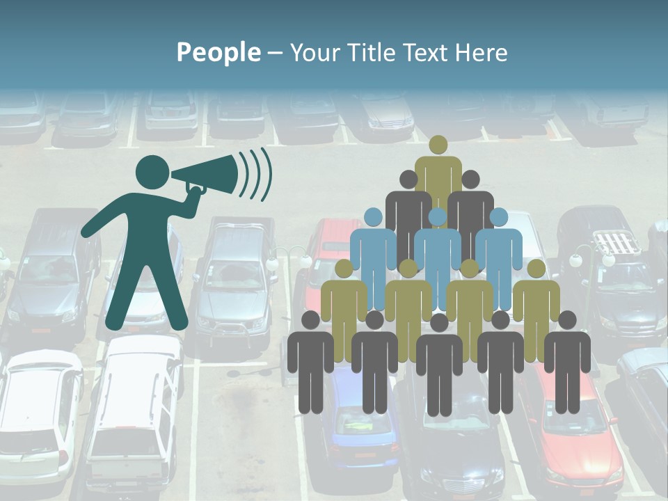 A Parking Lot Filled With Lots Of Parked Cars PowerPoint Template