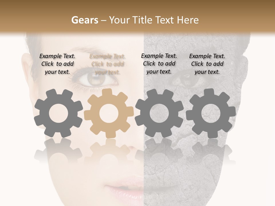 A Woman's Face Is Shown With A Gray Substance On Her Face PowerPoint Template