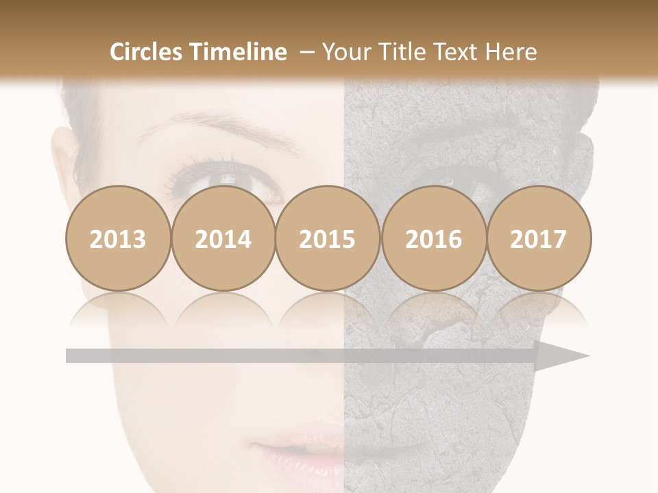 A Woman's Face Is Shown With A Gray Substance On Her Face PowerPoint Template
