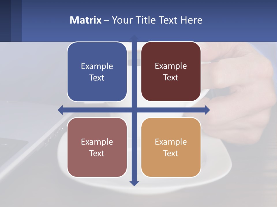 A Person Holding A Cup Of Coffee In Front Of A Laptop PowerPoint Template