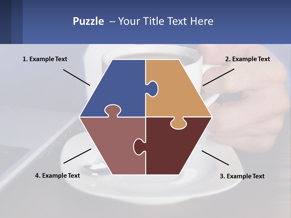 A Person Holding A Cup Of Coffee In Front Of A Laptop PowerPoint Template