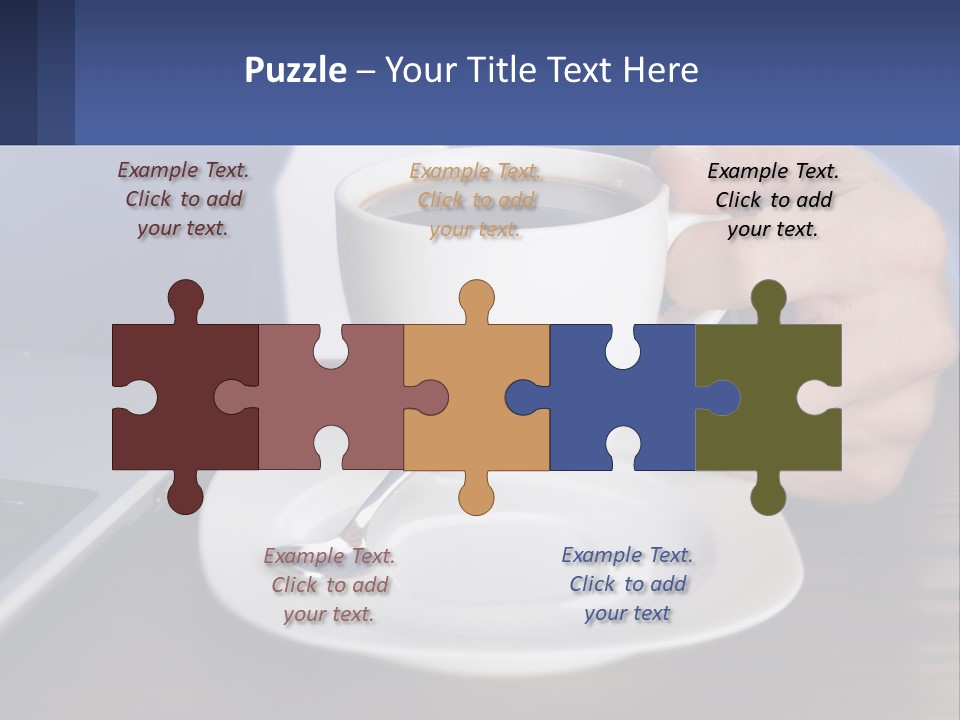 A Person Holding A Cup Of Coffee In Front Of A Laptop PowerPoint Template