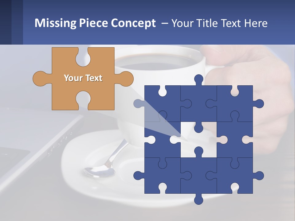 A Person Holding A Cup Of Coffee In Front Of A Laptop PowerPoint Template