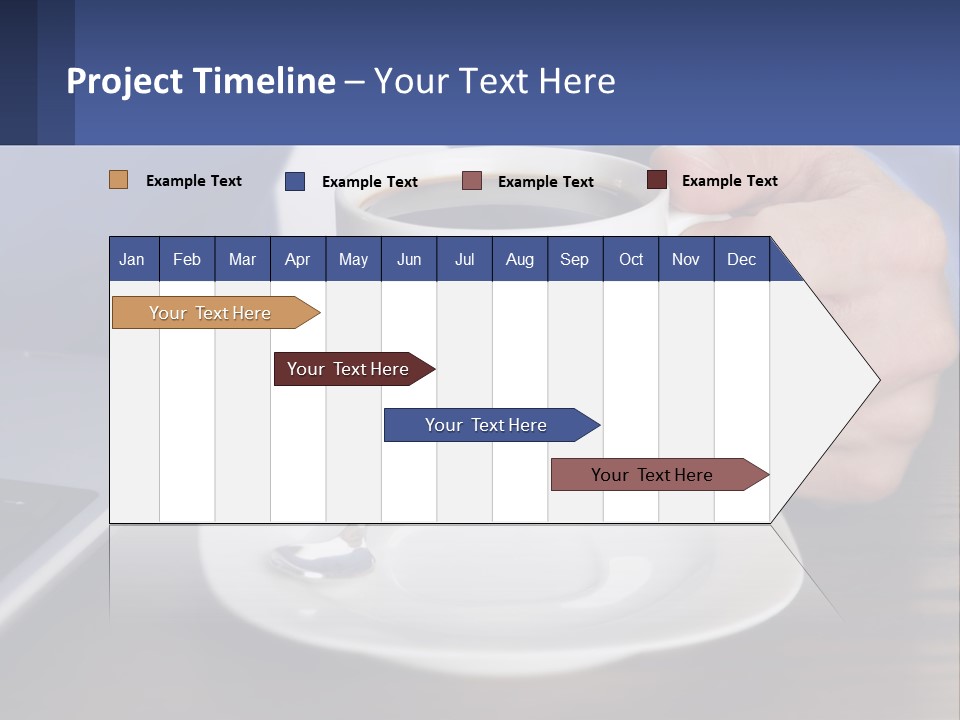 A Person Holding A Cup Of Coffee In Front Of A Laptop PowerPoint Template