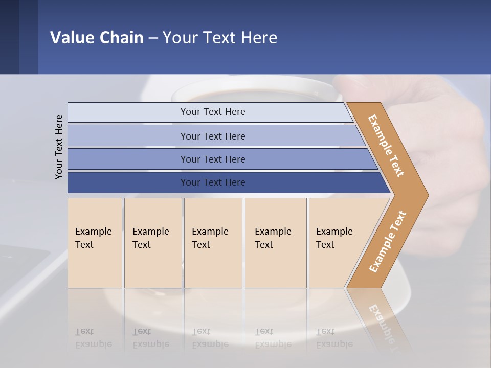A Person Holding A Cup Of Coffee In Front Of A Laptop PowerPoint Template