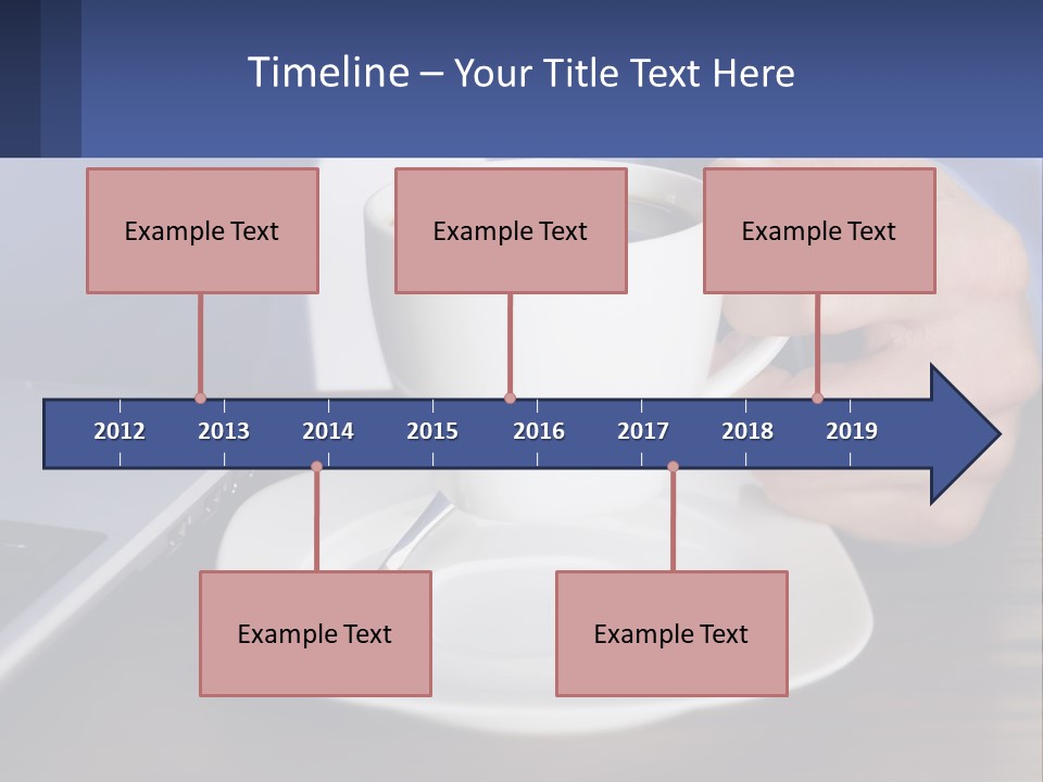 A Person Holding A Cup Of Coffee In Front Of A Laptop PowerPoint Template