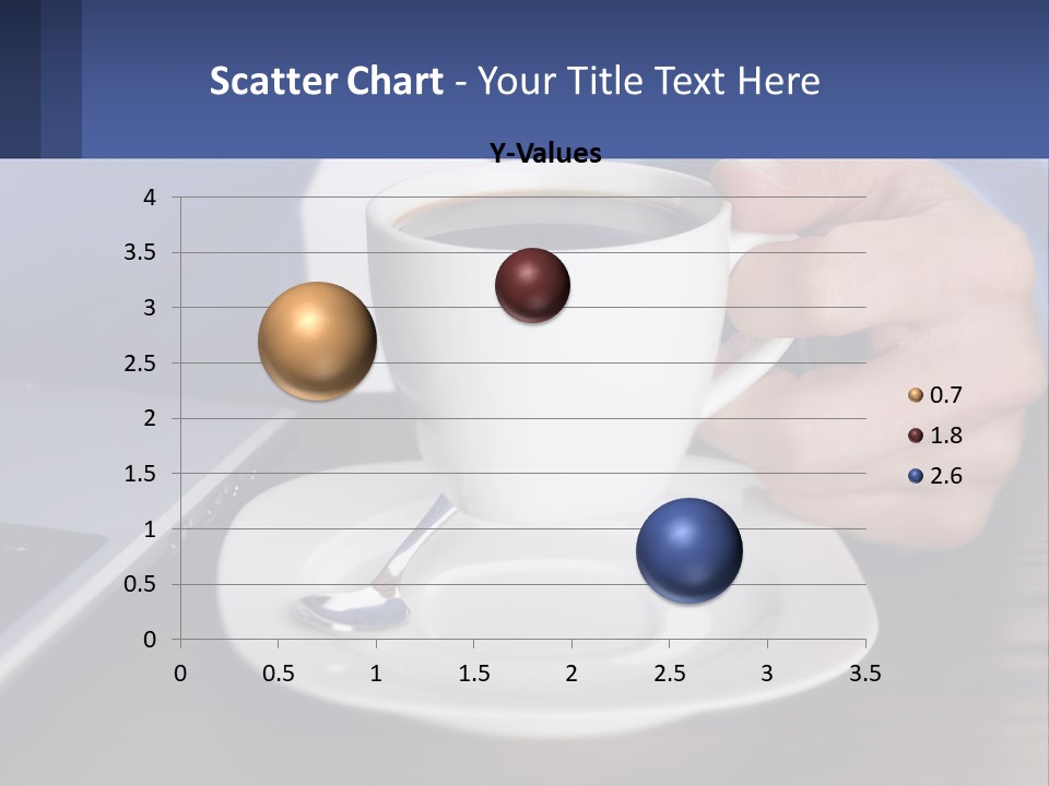 A Person Holding A Cup Of Coffee In Front Of A Laptop PowerPoint Template