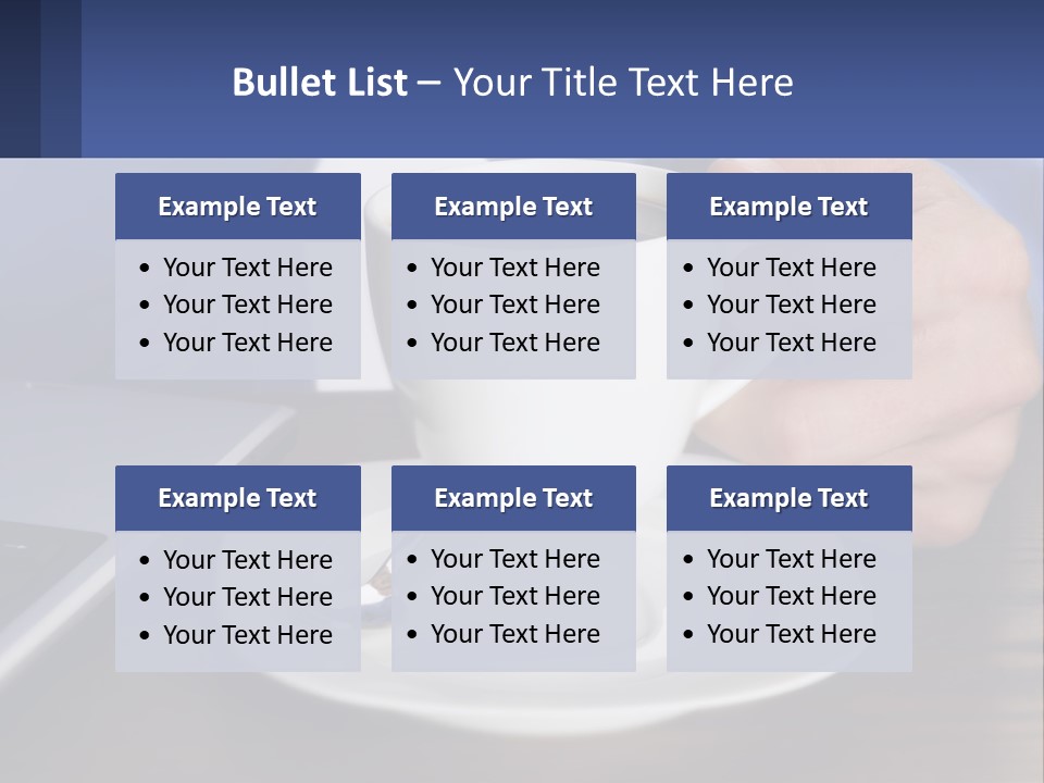 A Person Holding A Cup Of Coffee In Front Of A Laptop PowerPoint Template