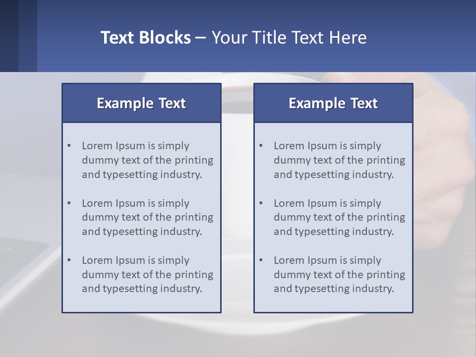 A Person Holding A Cup Of Coffee In Front Of A Laptop PowerPoint Template