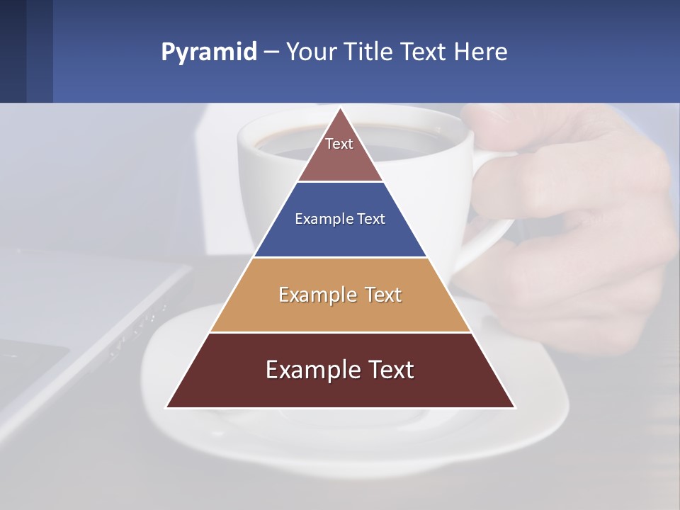 A Person Holding A Cup Of Coffee In Front Of A Laptop PowerPoint Template