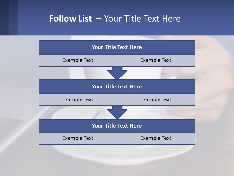A Person Holding A Cup Of Coffee In Front Of A Laptop PowerPoint Template
