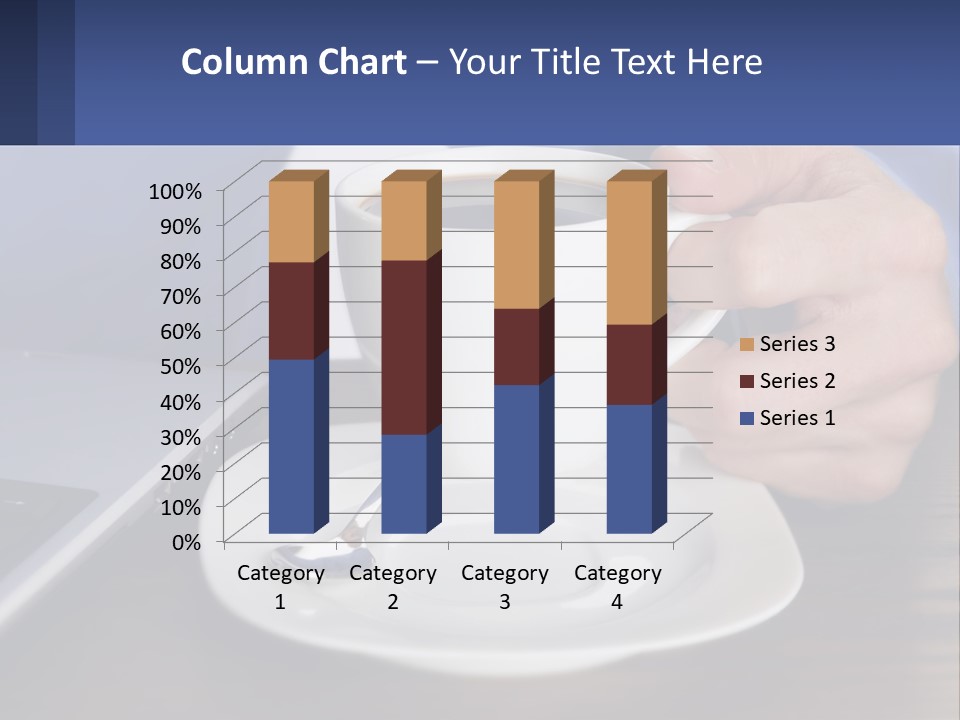 A Person Holding A Cup Of Coffee In Front Of A Laptop PowerPoint Template