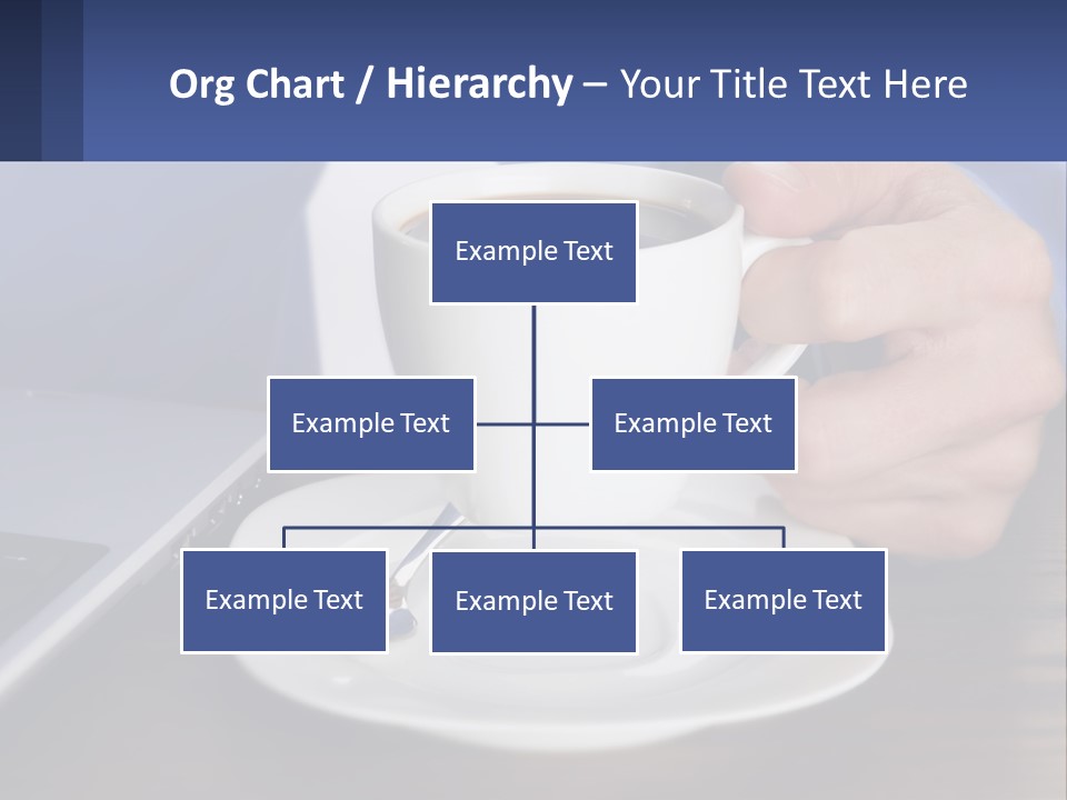 A Person Holding A Cup Of Coffee In Front Of A Laptop PowerPoint Template
