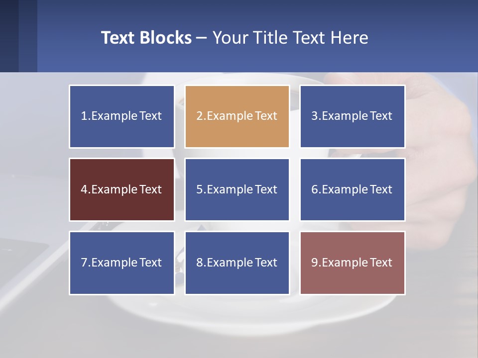 A Person Holding A Cup Of Coffee In Front Of A Laptop PowerPoint Template