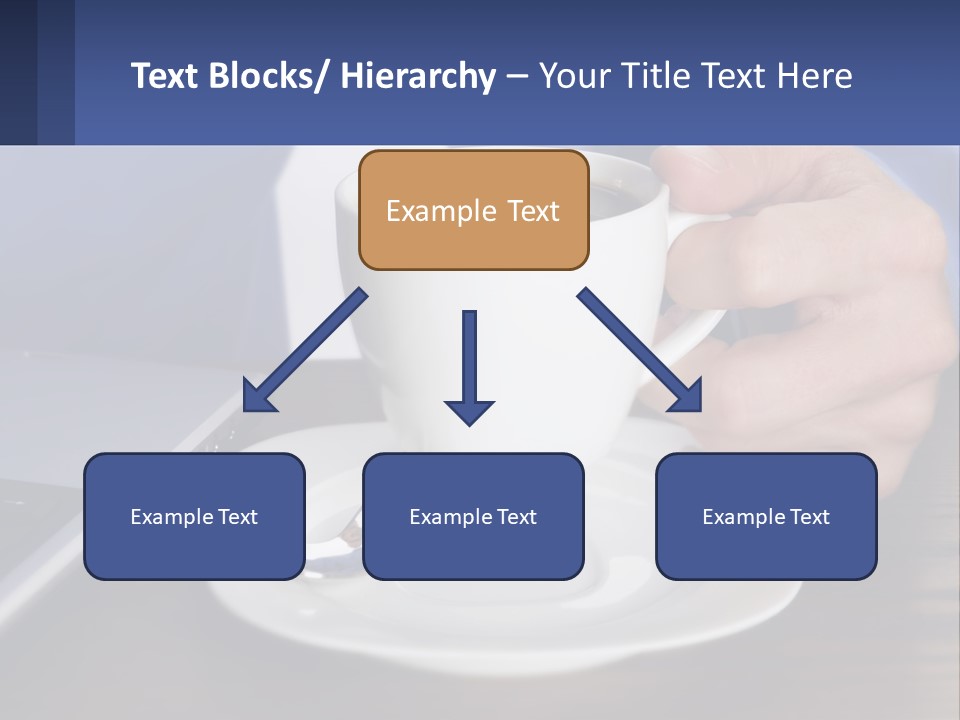A Person Holding A Cup Of Coffee In Front Of A Laptop PowerPoint Template