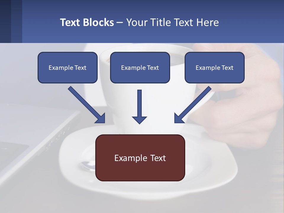 A Person Holding A Cup Of Coffee In Front Of A Laptop PowerPoint Template