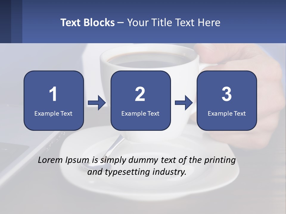 A Person Holding A Cup Of Coffee In Front Of A Laptop PowerPoint Template
